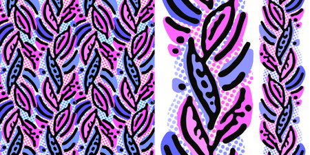 Seamless repeating textile, ink brush strokes pattern in doodle grunge texture style. Hand drawn...
