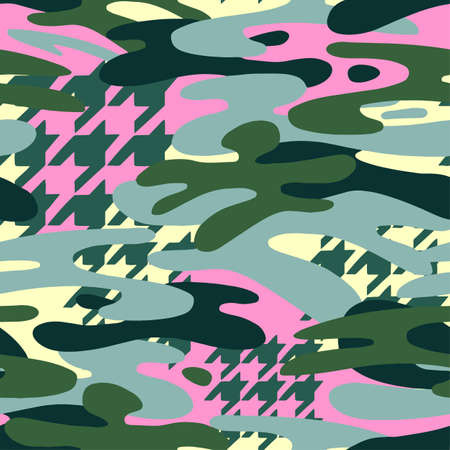 Camouflage seamless pattern, trenfy style  background.Perfect for invitations, posters, banners,fabric, textile ,gift wrap, greeting card,apparel designのイラスト素材