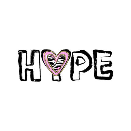 Hype lover badge.Cheap sensation emblem.Vector lettering in treny grunge style.のイラスト素材