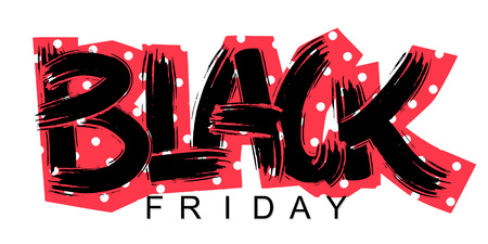 Black Friday lettering calligraphy poster with grunge texture.のイラスト素材