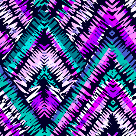 Rustic embroidery seamless pattern.Vector traditional fashion ornament patch crosslinked in a rough mannerのイラスト素材