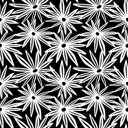 Flowers hand craft expressive ink pattern.のイラスト素材
