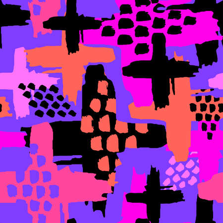 Repeating hand craft expressive ink pattern.のイラスト素材