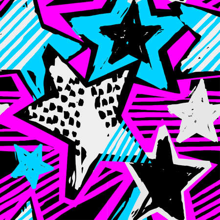 Colorful stars pattern.のイラスト素材