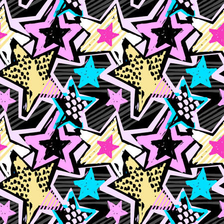 Colorful stars pattern.のイラスト素材