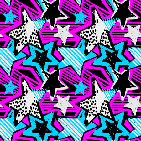 Colorful stars pattern.のイラスト素材