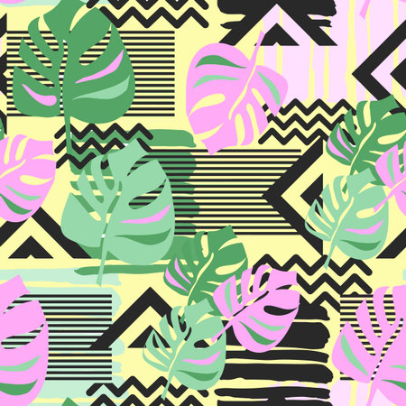 Palm leaves tropical pattern