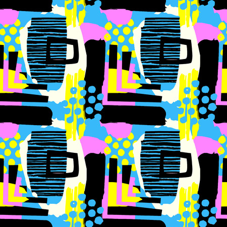 Paint strokes seamless pattern.Artistic design with authentic,unique scrapes, watercolour blotted background for a logo, cards, invitations, posters,bannersのイラスト素材