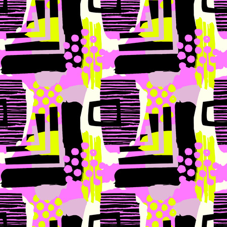 Paint strokes seamless pattern.Artistic design with authentic,unique scrapes, watercolour blotted background for a logo, cards, invitations, posters,bannersのイラスト素材