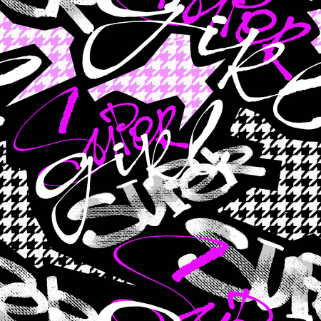 T-shirt print, dry brush ink artistic modern calligraphy slogan. Handdrawn trendy design with authentic and unique scrapes and scratches for a logo, cards, invitations, posters, bannersのイラスト素材