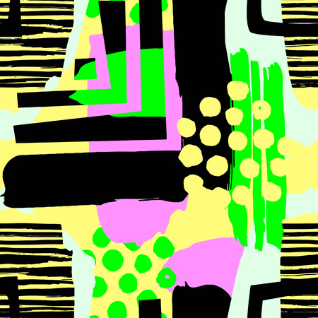 Paint strokes seamless pattern.Artistic design with authentic,unique scrapes, watercolour blotted background for a logo, cards, invitations, posters,bannersのイラスト素材