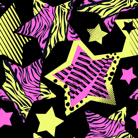 Abstract girl t-shirtl seamless rough grunge pattern, modern design template. Hipster hypebeast painted style texture, poster with different doodle elements.Urban bright youth textiles sampleのイラスト素材