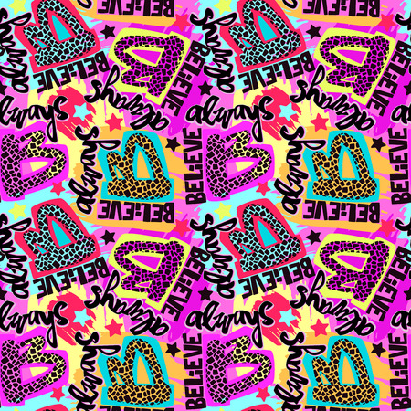 Always Believe hand drawn inspirational lettering.Expressive funky calligraphy ink poster.Handwritten modern brush design for t shirt. Hipster trendy style,urban bright youth textiles sampleのイラスト素材