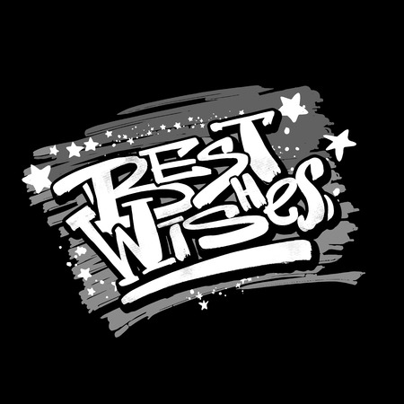 Best Wishes concept hand lettering motivation poster. concept hand lettering motivation poster. Artistic design for a logo, greeting cards, invitations, posters, banners, seasonal greetings illustrations.のイラスト素材