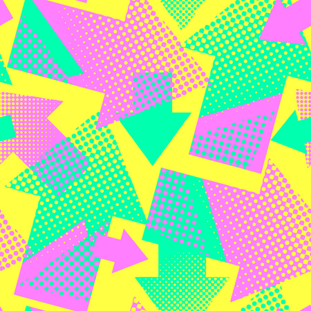 Arrows seamless geometric trendy pattern. Textile ink brush strokes dynamic design in doodle grunge texture style.Urban print for sport clothes, wrapping paper,apparelのイラスト素材