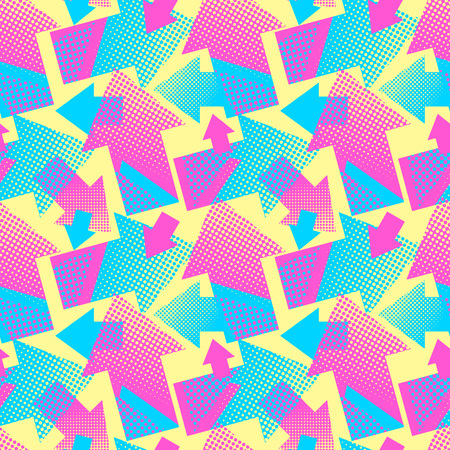 Arrows seamless geometric trendy pattern. Textile ink brush strokes dynamic design in doodle grunge texture style.Urban print for sport clothes, wrapping paper,apparelのイラスト素材