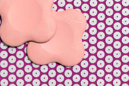 Massage acupressure mat with colored yoga accessory. Acupuncture concept.の写真素材