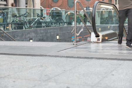 Entrance to the metro station of a European cityの写真素材