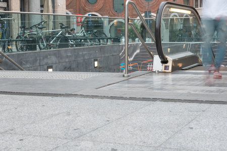 Entrance to the metro station of a European city