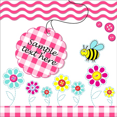 Vecotr card with scrapbook baby elements and textのイラスト素材