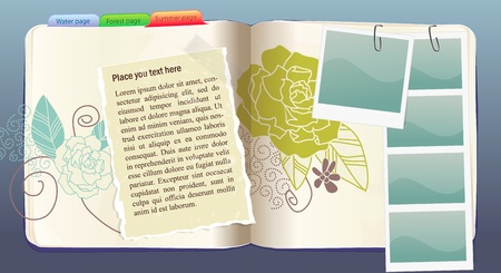 Vector Notebook with flower patternのイラスト素材