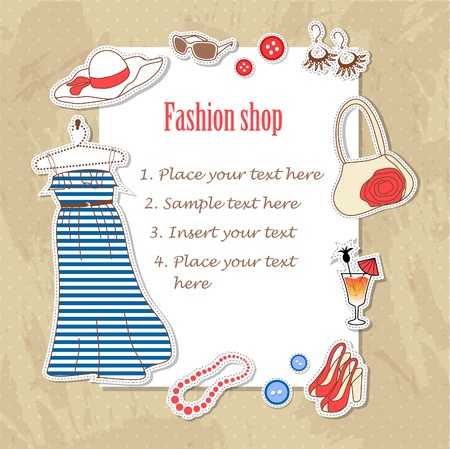 Fashion card with clothesのイラスト素材