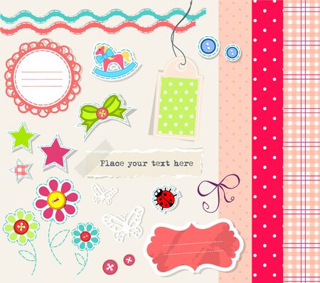 baby scrapbook elementsのイラスト素材