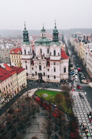 View of Old Town Square in Pragueの写真素材