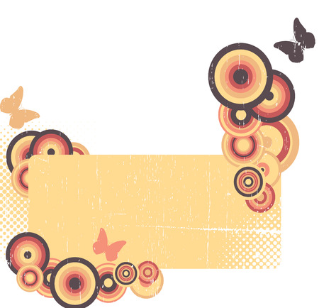 Retro grunge background with butterfliesのイラスト素材