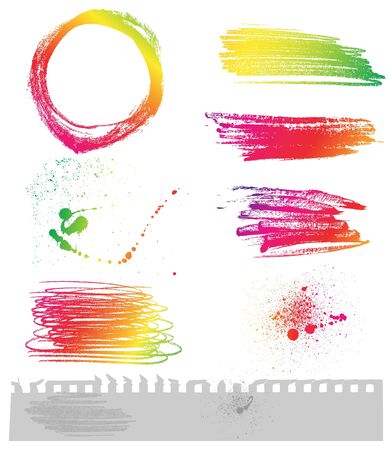 Set of grungy colourful elementsの写真素材