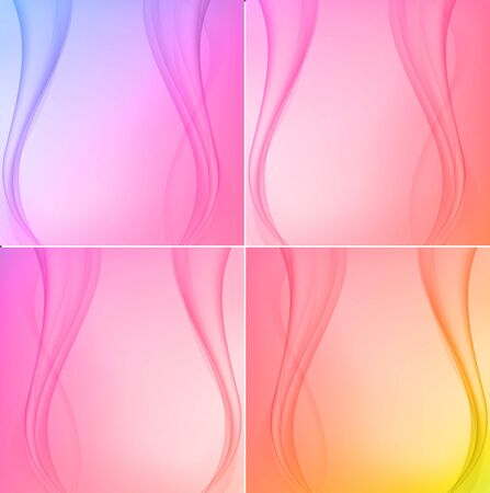 Set of four colourful backgroundsのイラスト素材