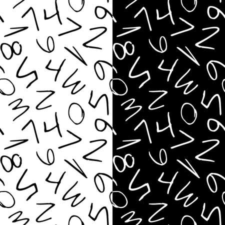 White and black school math seamless patternのイラスト素材