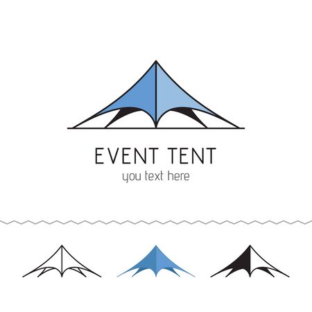 Logotype for rent tents agency. Event tent. Folding tent, wedding tent. Vector illustration.のイラスト素材