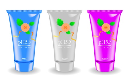 Set of cream tubesのイラスト素材