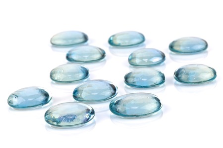 Glass drops isolated on white backgroundの写真素材