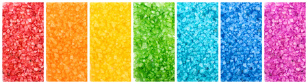 Set of color saturated aroma sea salt, rainbow bannersの写真素材