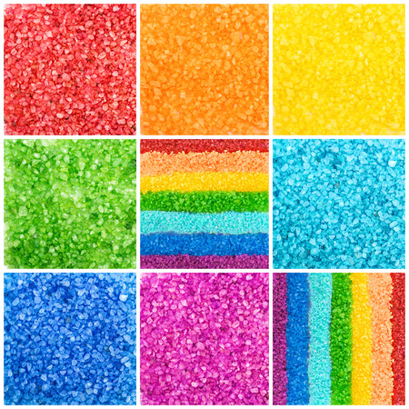 Color saturated aroma sea salt collage, rainbow, backgroundの写真素材