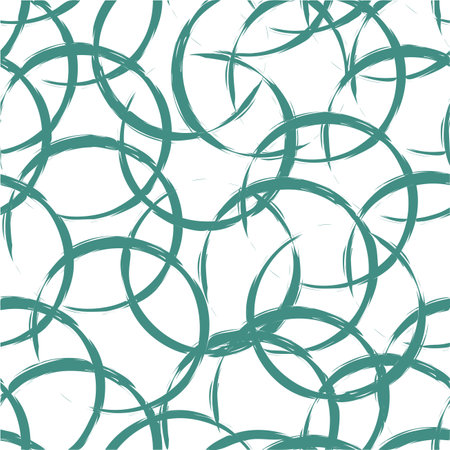 Seamless vector pattern of abstract circles. Print with contoured textured round shapes. hand-drawn background. Template for textiles, fabrics, covers, wrapping paper, postcards, invitations, etc.のイラスト素材