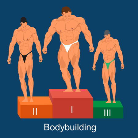 bodybuilding competition concept, vector illustrationのイラスト素材