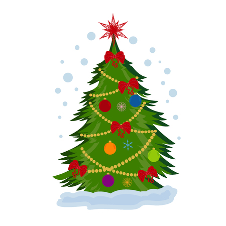 Christmas tree, vector illustrationのイラスト素材
