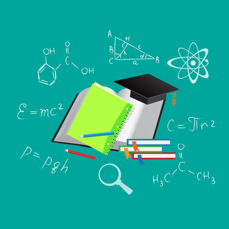 Vector, education, science, icons, flat vector illustration, apps, banner, sketchのイラスト素材