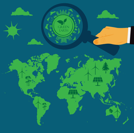 renewable energy, sustainable development, eco, vector illustration in flat design for web sites, Infographic designのイラスト素材