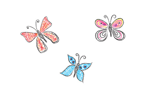 butterfly illustrationのイラスト素材