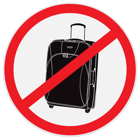 No, luggage, baggage, sign, vector, illustrationのイラスト素材