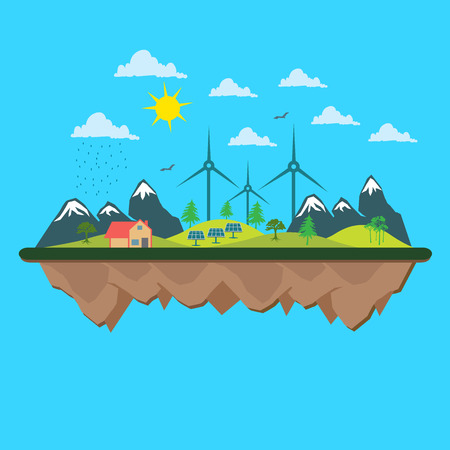 flat, design, conceptual, ecological, illustrationのイラスト素材
