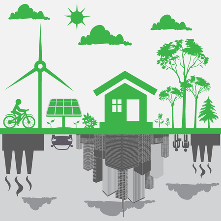 sustainable, development, concept, renewable energy, vectorのイラスト素材