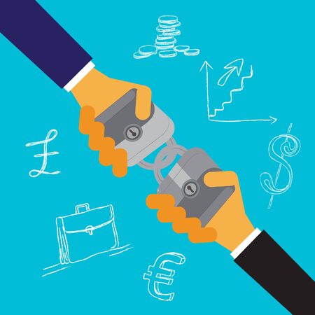 Modern business concept in flat design for webのイラスト素材