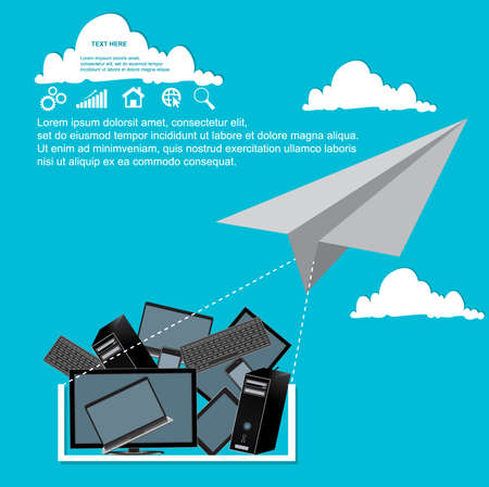 computing concept, vector, illustration, flatのイラスト素材