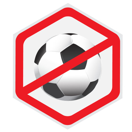 No, soccer, football, sign, hexagonのイラスト素材