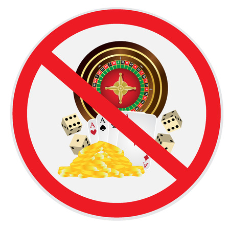 Gambling, not, allowed, forbidden, signのイラスト素材